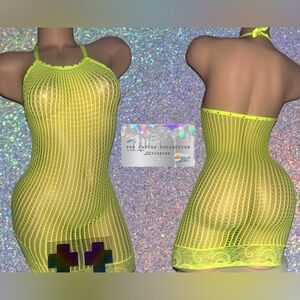 EXOTIC/ STRIPPER/ RAVE WEAR:1 PIECE DRESS WITH RHINESTONES